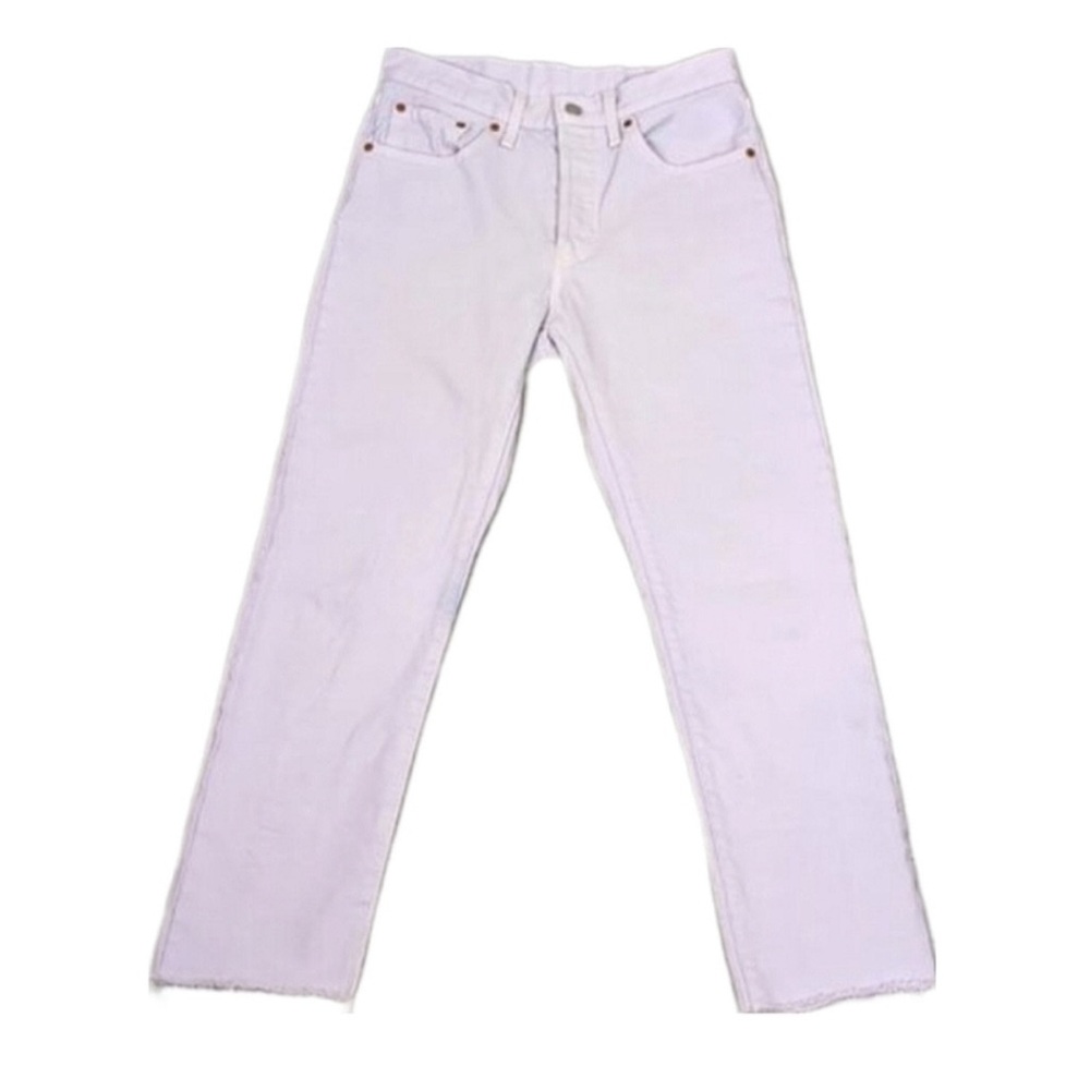 Levi's 501 Jeans lilac purple raw hem button fly 26